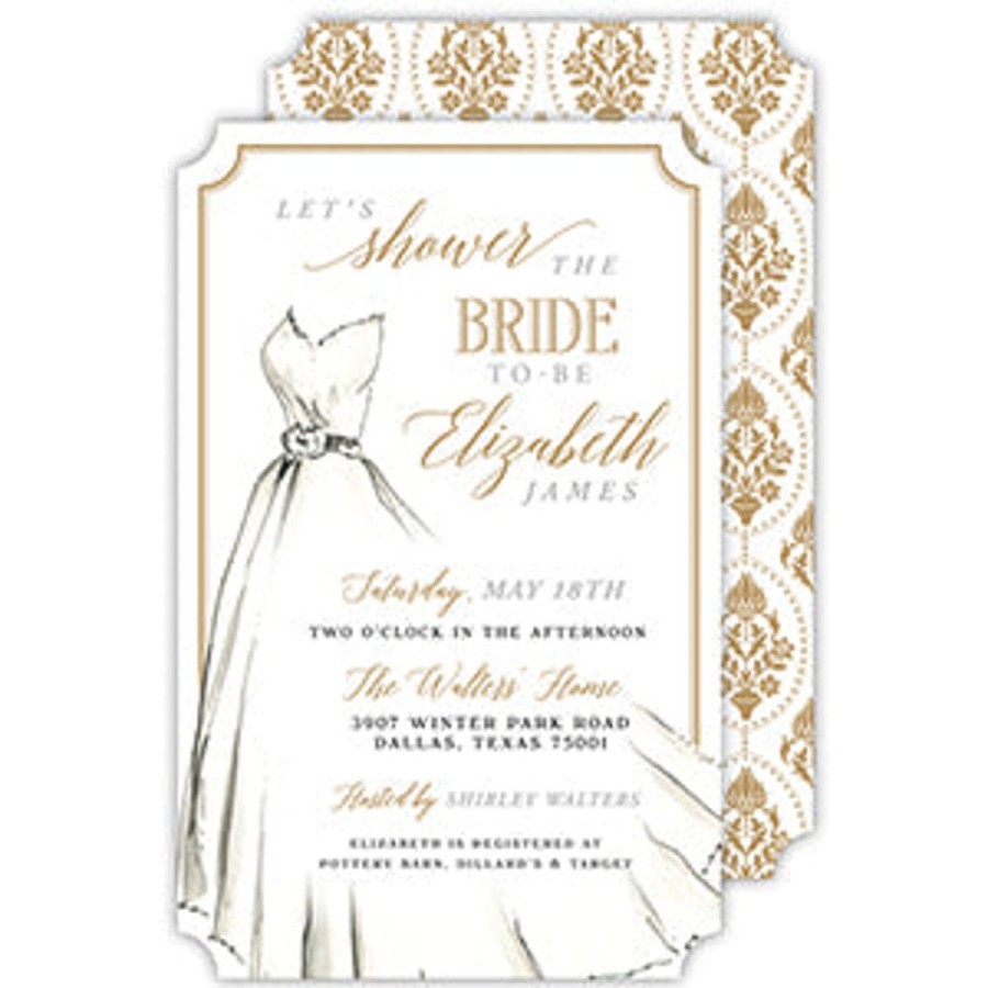 Invitations Rosanne Beck | Handpainted Wedding Gown Large Die-Cut Invitation