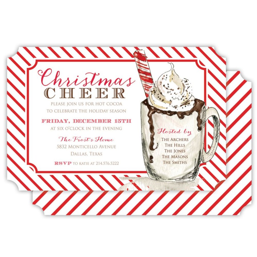 Seasonal Rosanne Beck | Christmas Hot Chocolate Large Die-Cut Invitation