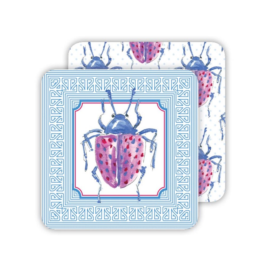 Home & Entertaining Rosanne Beck | Handpainted Beetles Paper Coasters