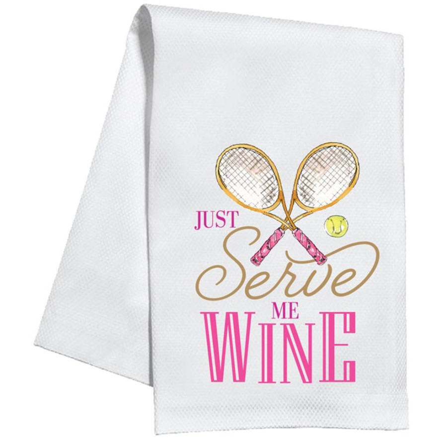 Home & Entertaining Rosanne Beck | Just Serve Me Wine Tennis Kitchen Towel