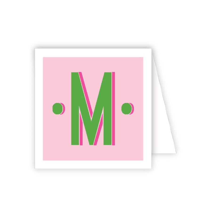 Monograms Rosanne Beck | Color Block Monogram M Enclosure Card