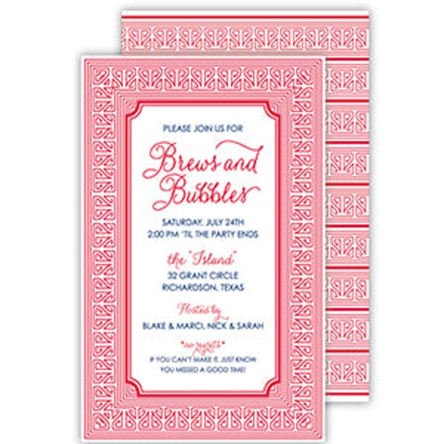 Invitations Rosanne Beck | Asian Stripe Red Large Flat Invitation