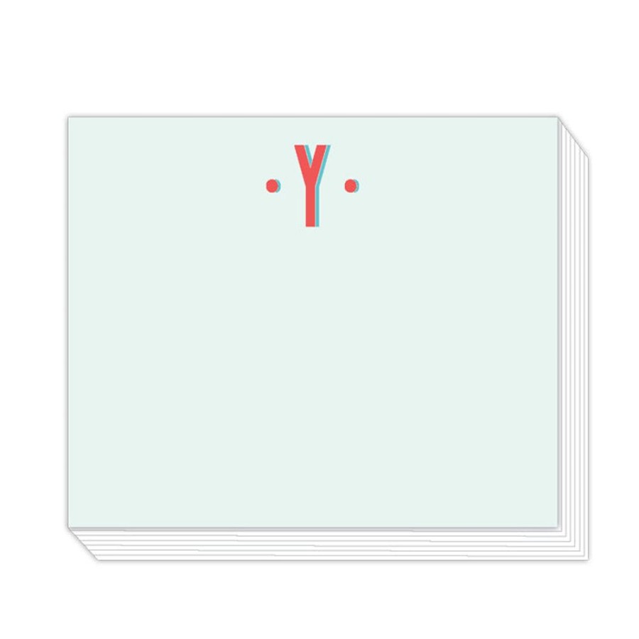 Monograms Rosanne Beck | Color Block Monogram Y Notepad