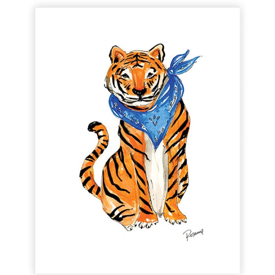 Seasonal Rosanne Beck | Orange & Blue Tiger Art Print