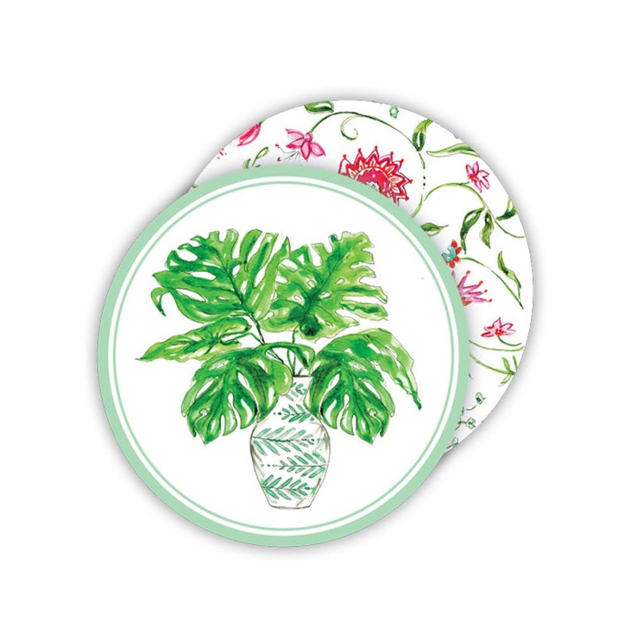 Home & Entertaining Rosanne Beck | Potted Palm Seafoam Paper Coasters