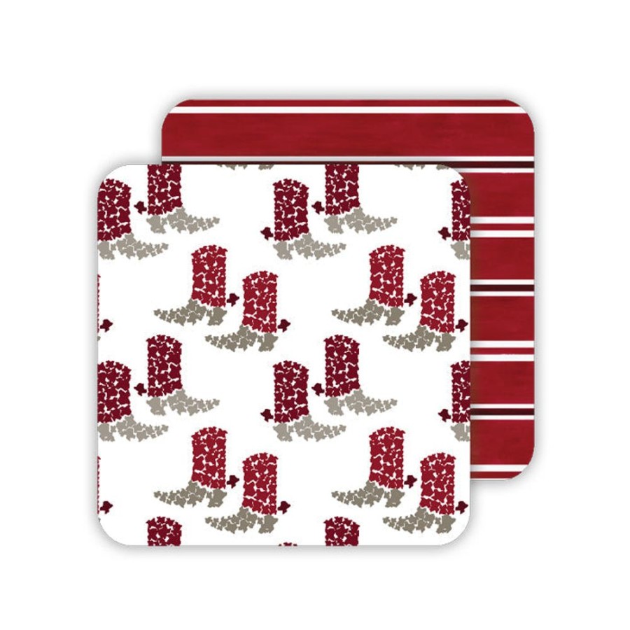 Seasonal Rosanne Beck | Honey+Hank Maroon Boot Paper Coasters