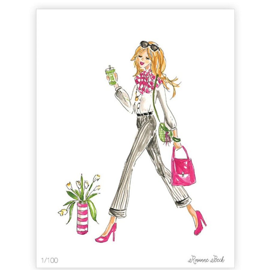 Home & Entertaining Rosanne Beck | Pink Fashionista Watercolor Art Print