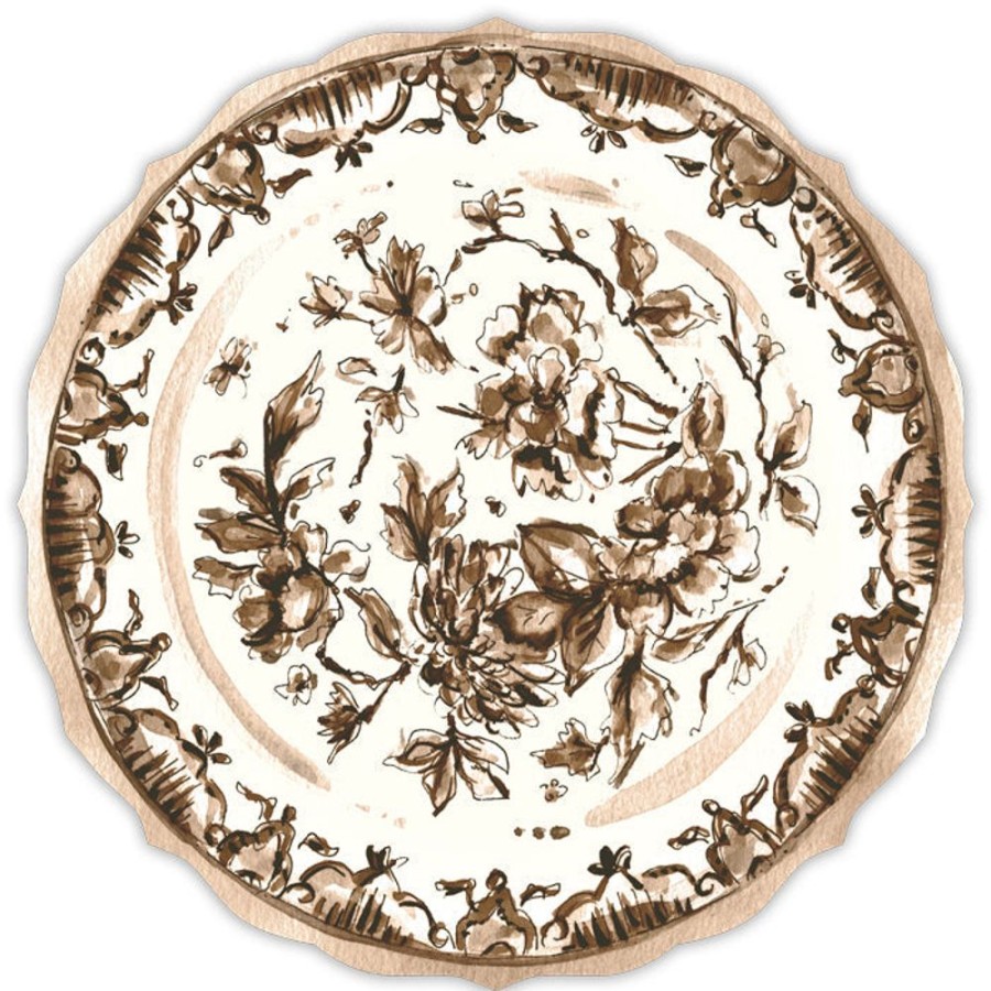 Home & Entertaining Rosanne Beck | Brown Chinoiserie Plate Posh Die-Cut Placemats