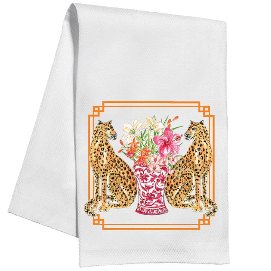 Home & Entertaining Rosanne Beck | Handpainted Cheetahs Kitchen Towel