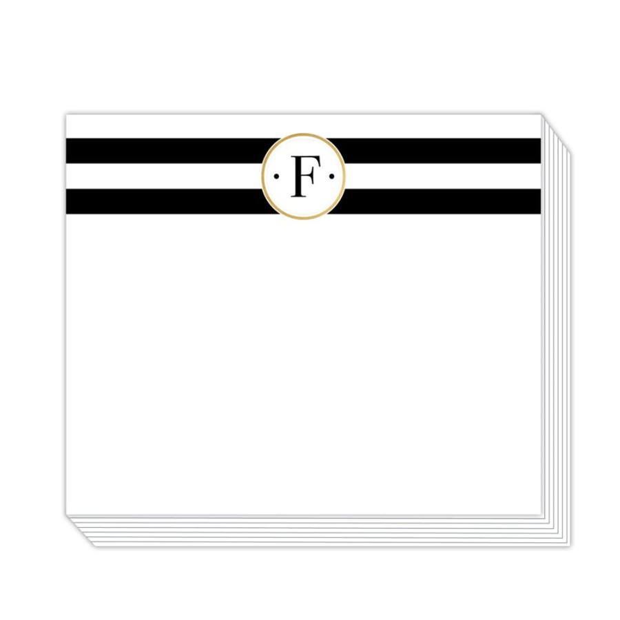 Monograms Rosanne Beck | Black Stripe F Notepad