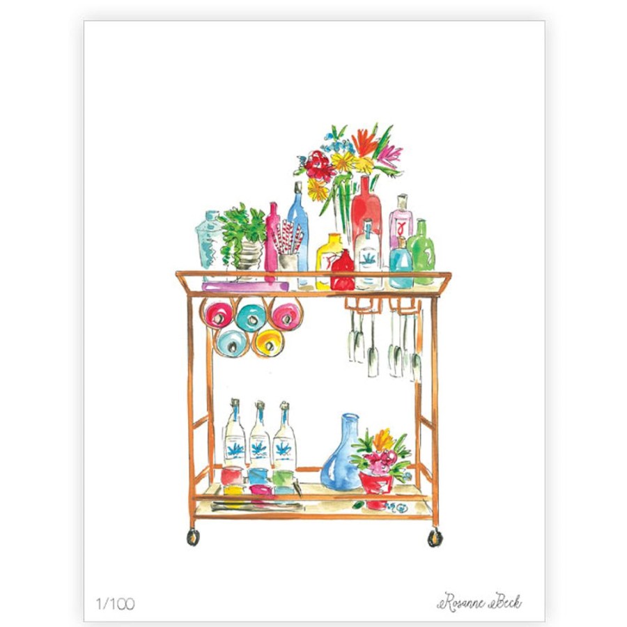 Home & Entertaining Rosanne Beck | Handpainted Party Bar Car Art Print