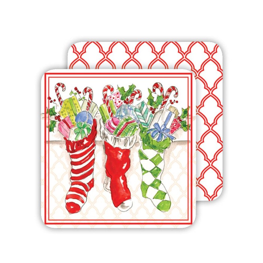 Seasonal Rosanne Beck | Stockings Paper Coasters