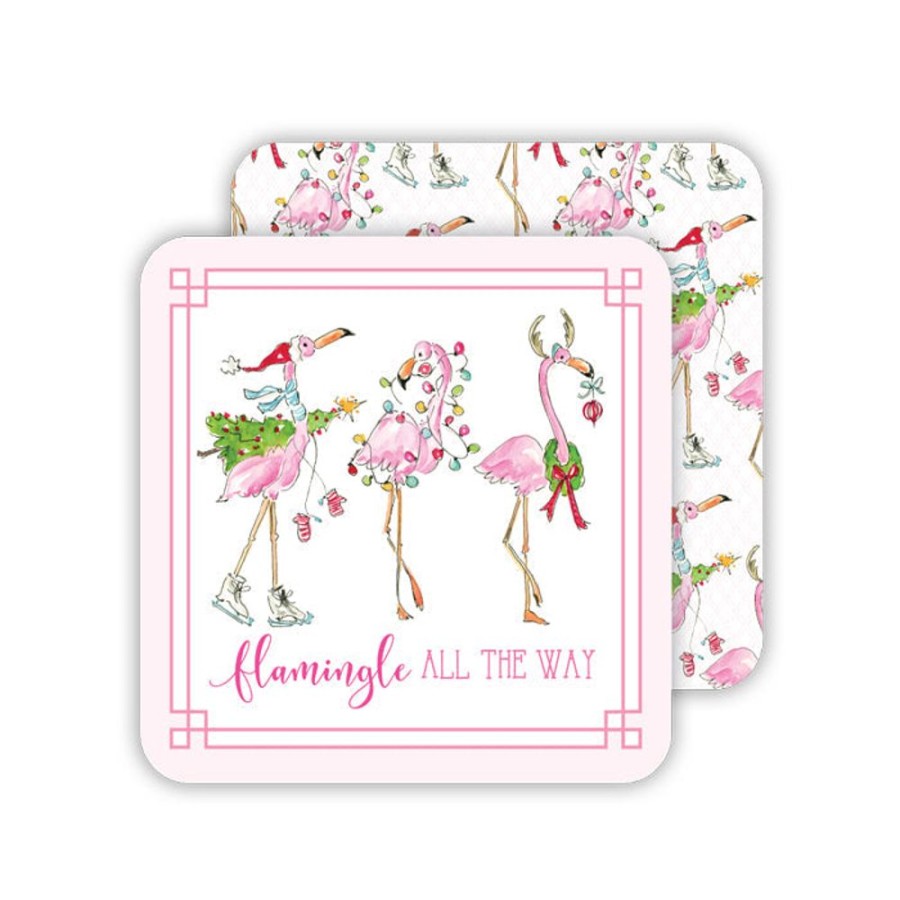 Home & Entertaining Rosanne Beck | Flamingle All The Way Paper Coasters