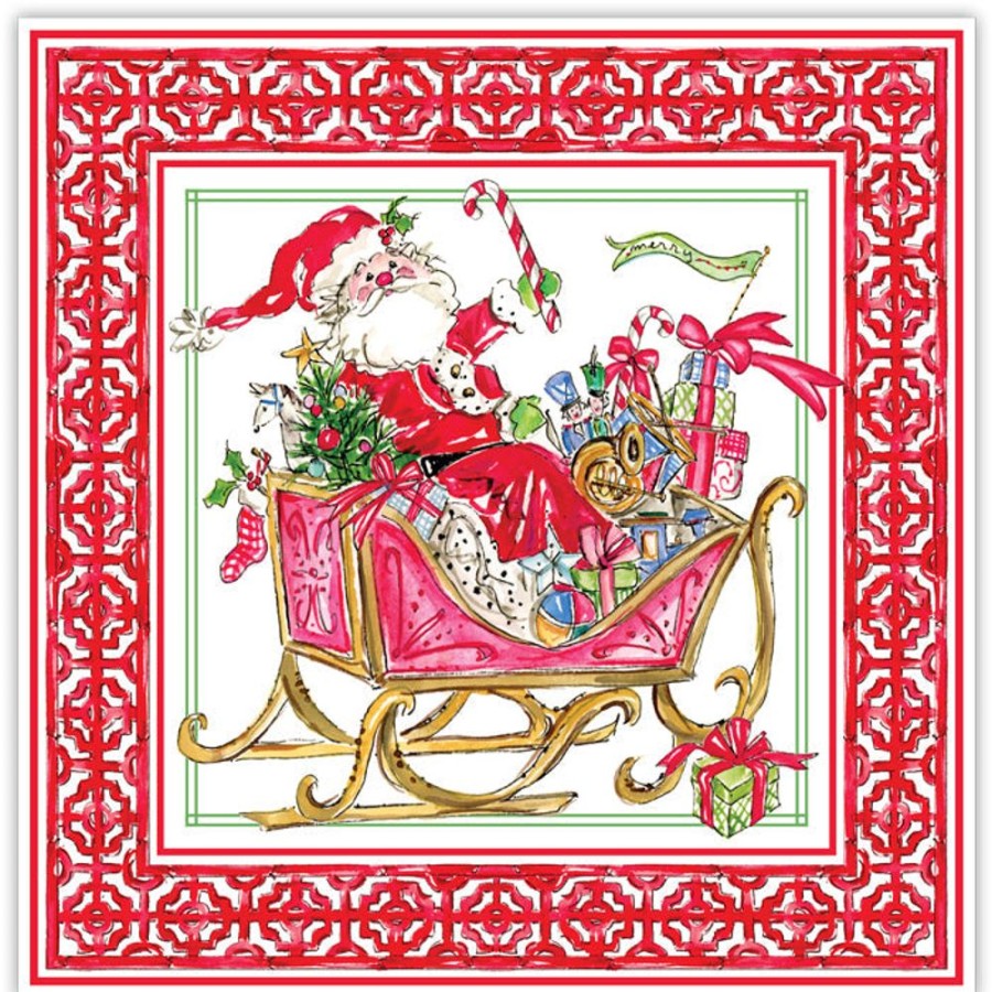 Seasonal Rosanne Beck | Santa Sleigh Square Placemats