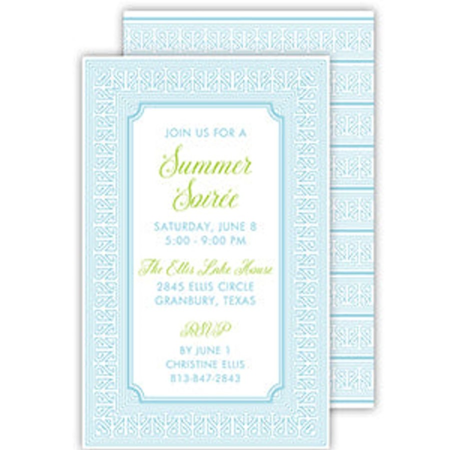 Invitations Rosanne Beck | Asian Stripe Turquoise Large Flat Invitation