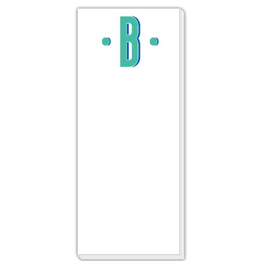 Monograms Rosanne Beck | Color Block Monogram B Skinny Notepad