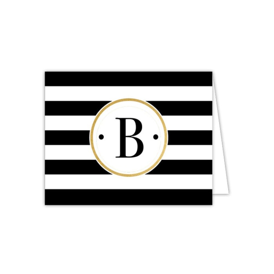 Monograms Rosanne Beck | Black Stripe B Folded Note