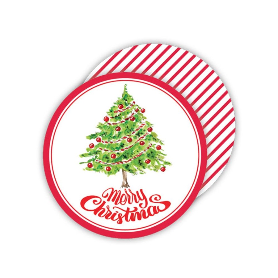 Seasonal Rosanne Beck | Merry Christmas Tree Paper Coasters