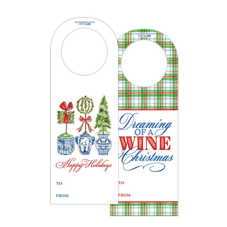 Invitations Rosanne Beck | Holiday Topiary Trio Wine Tag