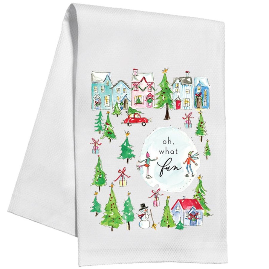 Home & Entertaining Rosanne Beck | Oh What Fun Snow Village Kitchen Towel