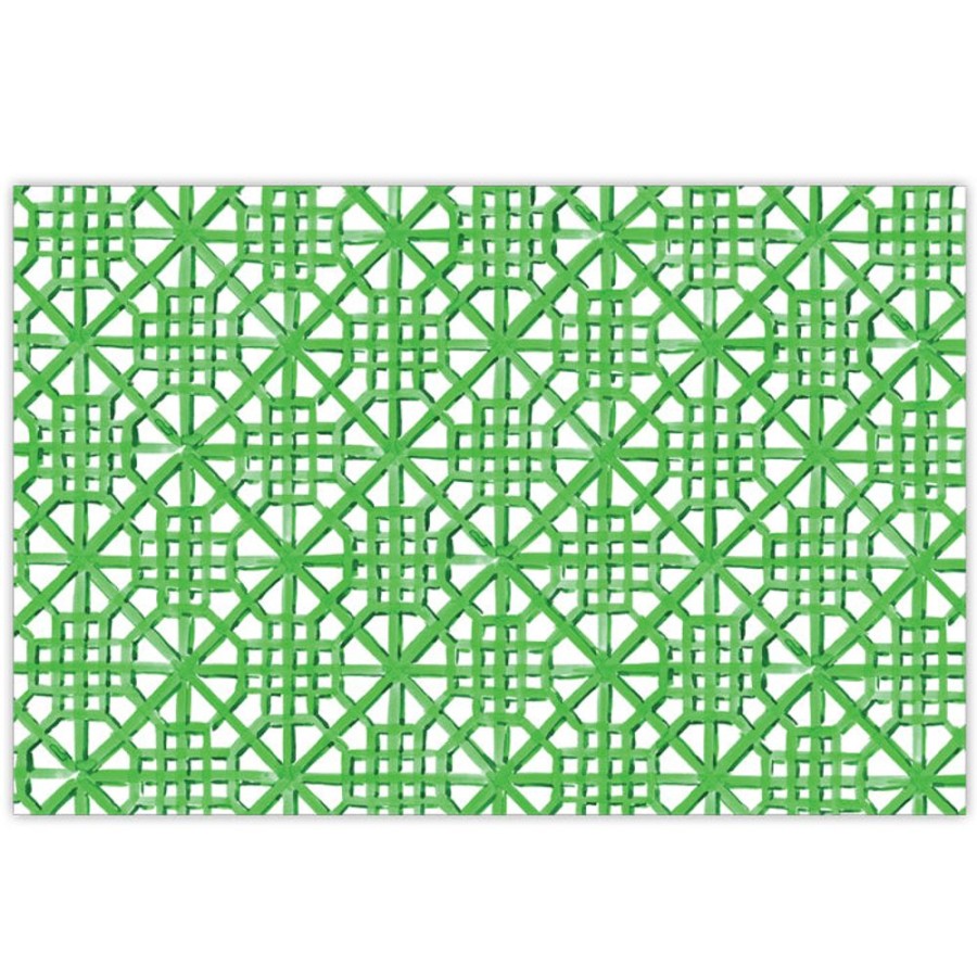 Home & Entertaining Rosanne Beck | Handpainted Lattice Green Placemats