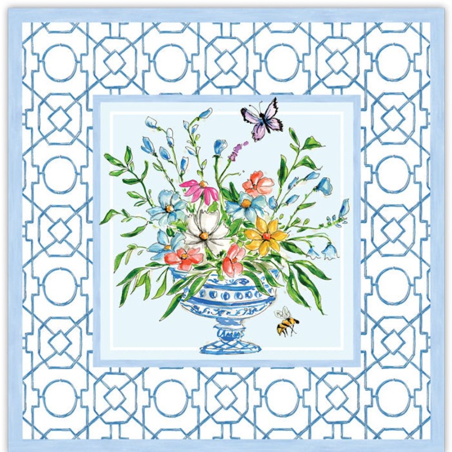 Home & Entertaining Rosanne Beck | Blue Floral Arrangement Square Placemats