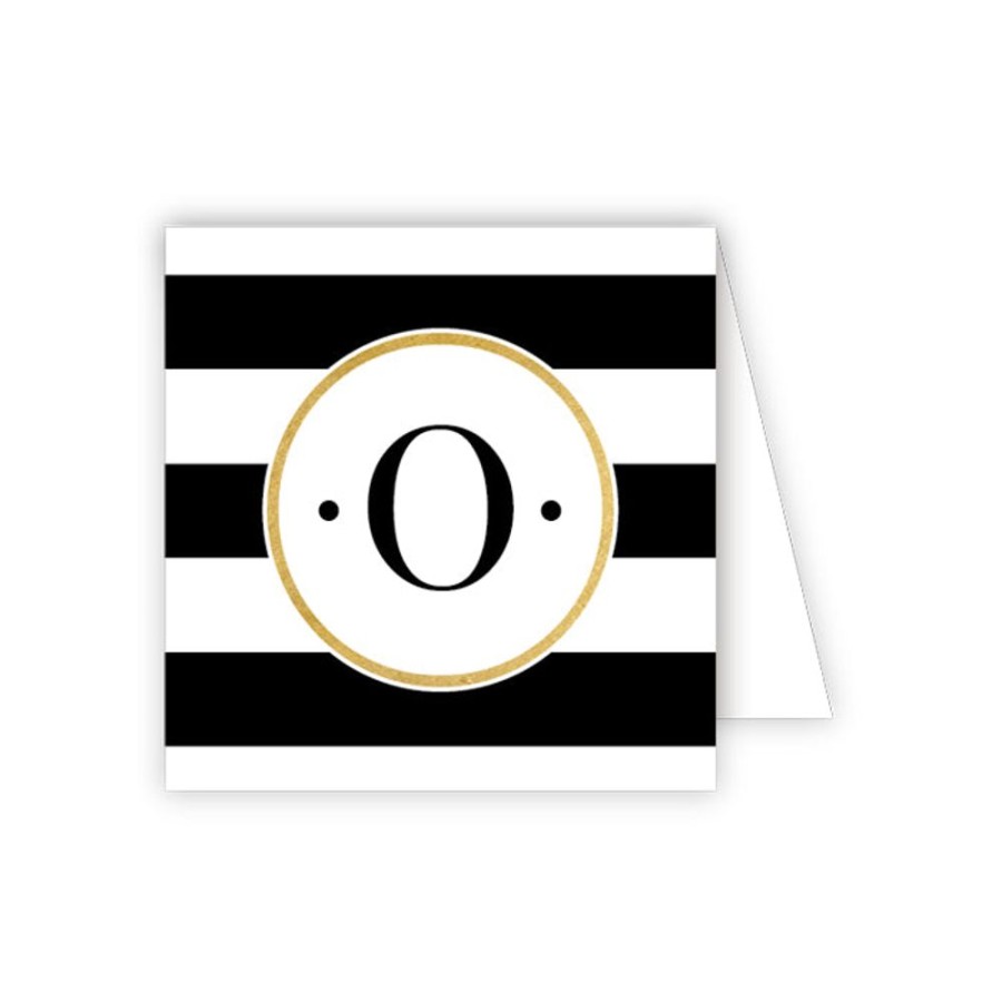 Monograms Rosanne Beck | Black Stripe O Enclosure Card