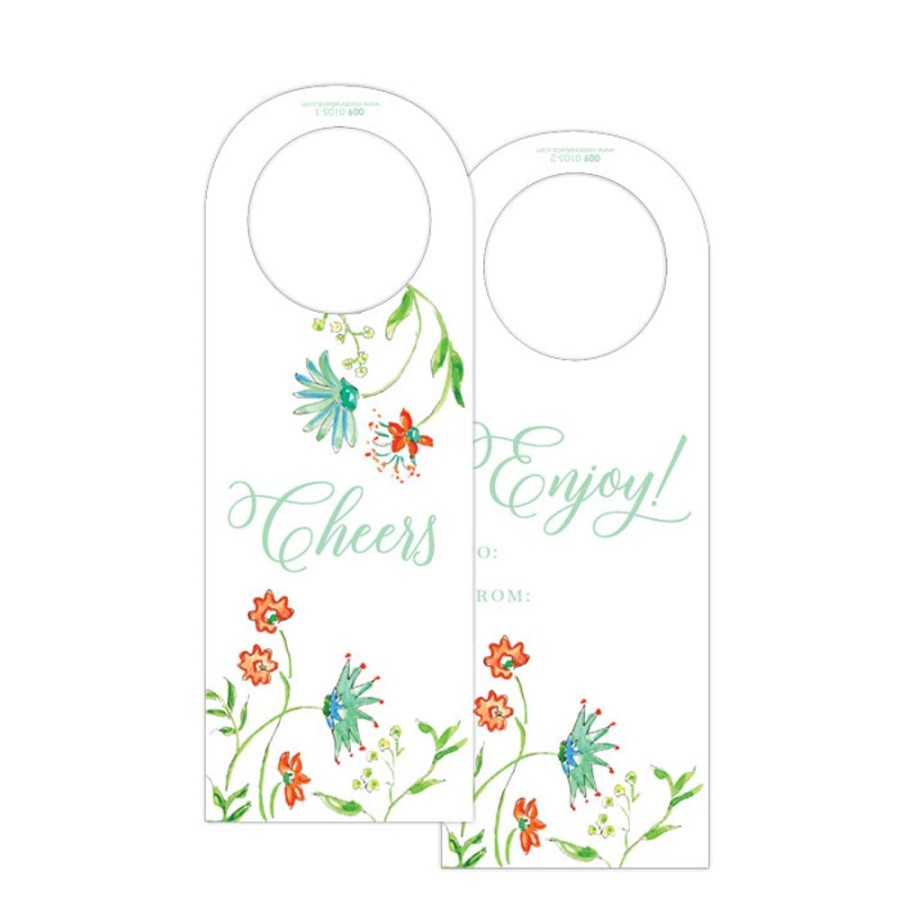 Home & Entertaining Rosanne Beck | Mixed Floral Seafoam Wine Tag