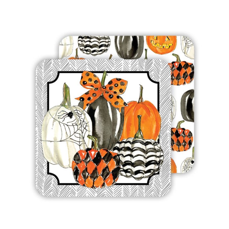 Home & Entertaining Rosanne Beck | Handpainted Pumpkin Assortment Paper Coasters