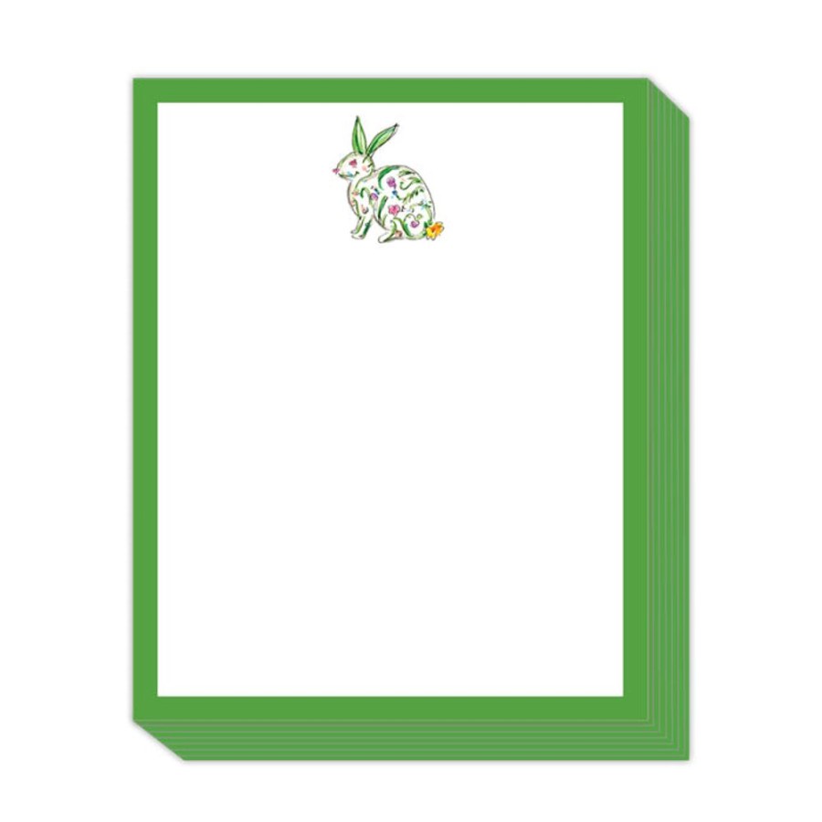 Notes & Pads Rosanne Beck | Handpainted Green Bunny Stack Pad