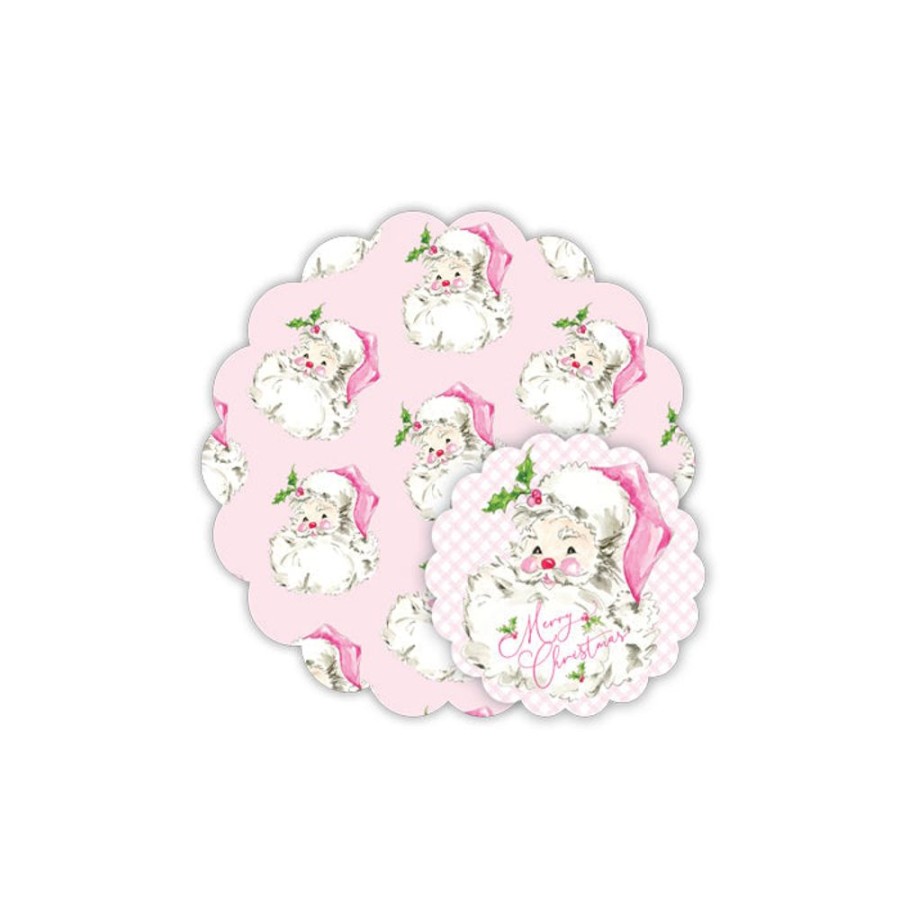 Seasonal Rosanne Beck | Pink Santa Doily Set