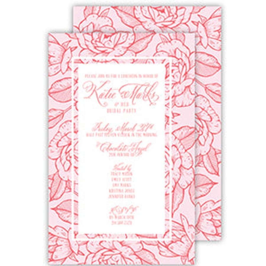 Invitations Rosanne Beck | Abstract Peony Red Large Flat Invitation