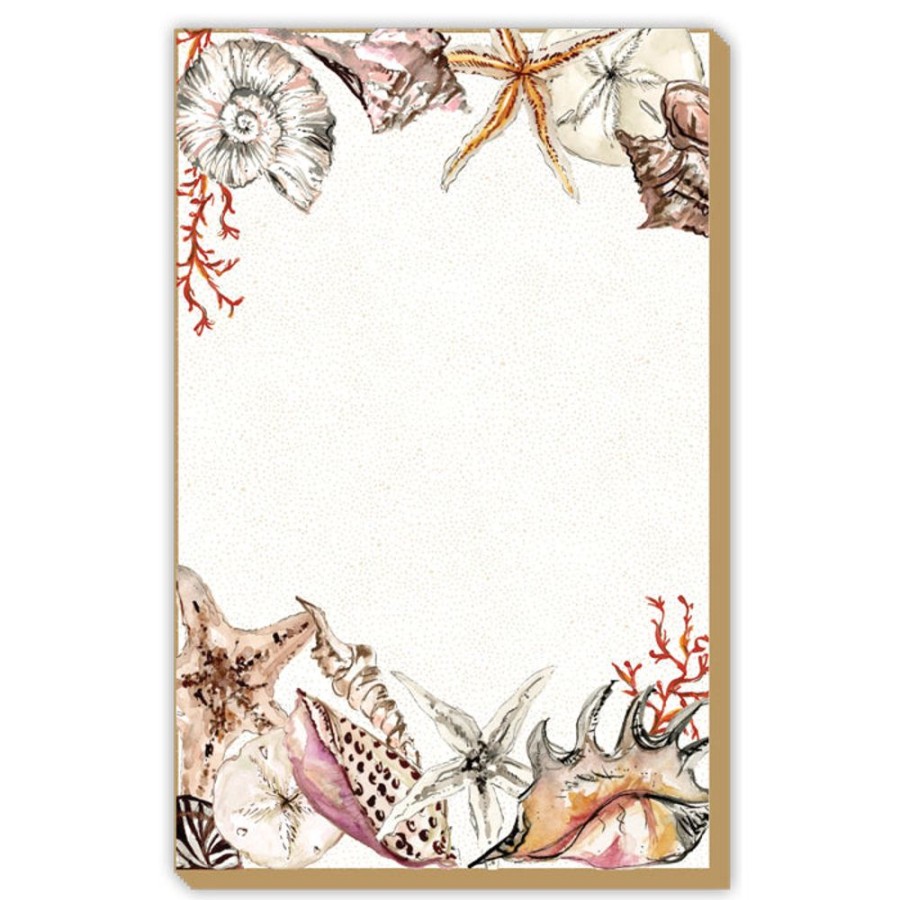 Notes & Pads Rosanne Beck | Coastal Seashell Border Luxe Large Pad