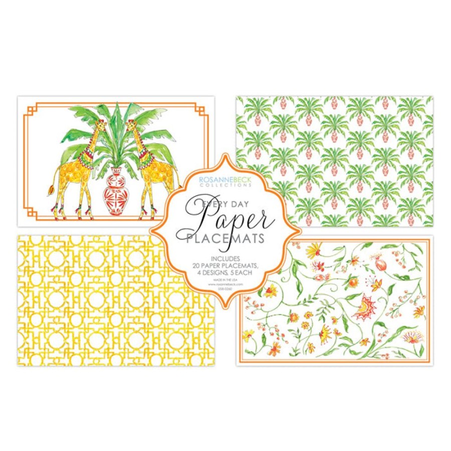 Home & Entertaining Rosanne Beck | Animal Duo Giraffe & Patterns Placemats