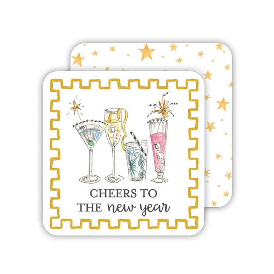 Invitations Rosanne Beck | Cheers To The New Year Coctkails-Stars Paper Coasters