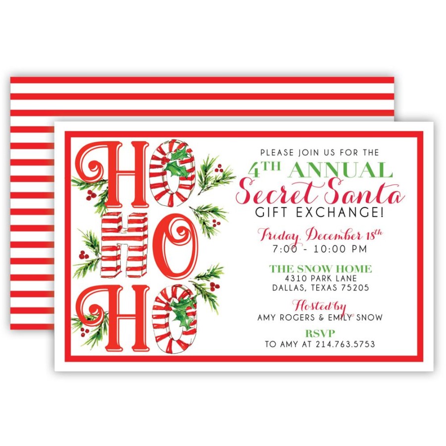 Seasonal Rosanne Beck | Ho Ho Ho Large Flat Invitation