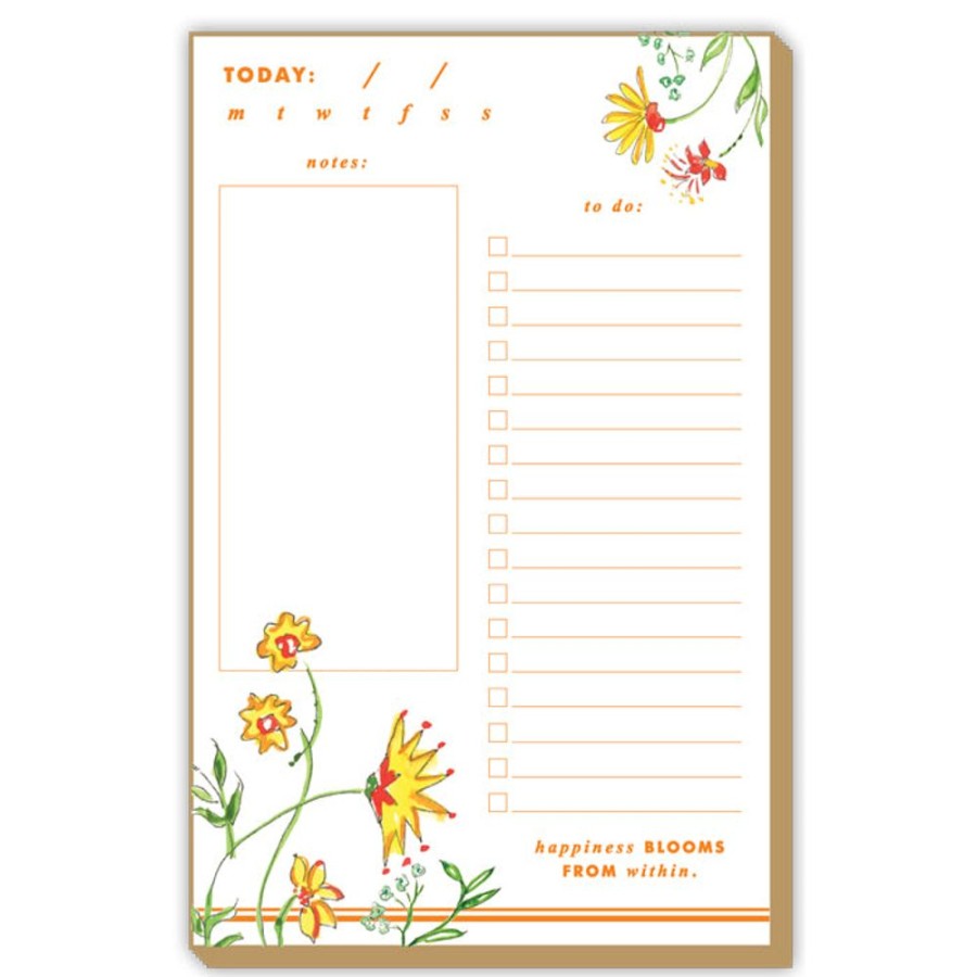 Notes & Pads Rosanne Beck | Mixed Floral Yellow Luxe Large Pad