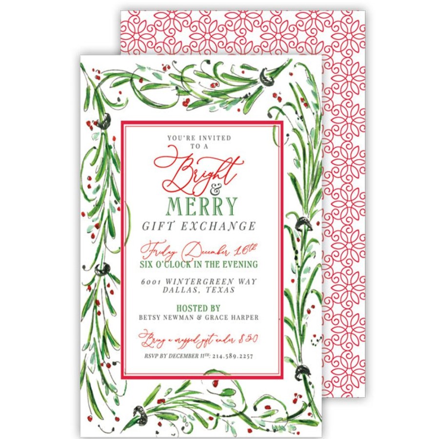 Invitations Rosanne Beck | Elegant Greenery Rectangle Large Flat Invitation