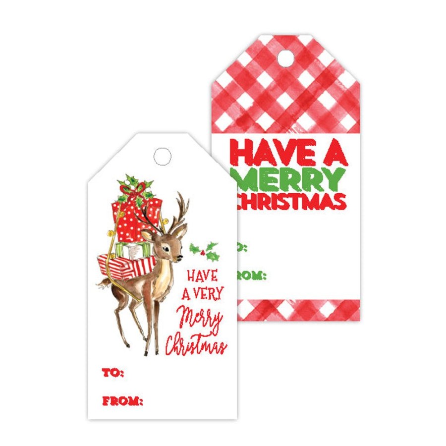 Seasonal Rosanne Beck | Have A Merry Christmas Baby Reindeer Gift Tags