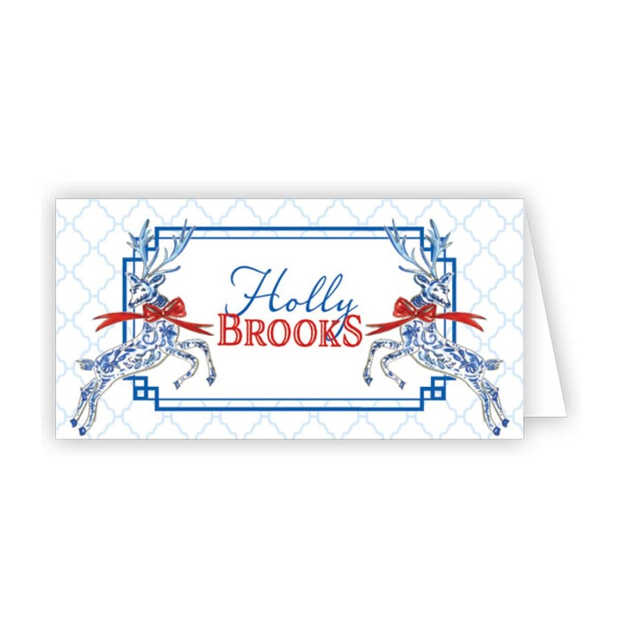 Home & Entertaining Rosanne Beck | Handpainted Holiday Reindeer Place Card