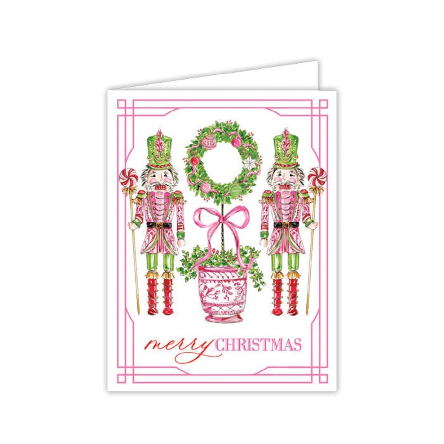 Seasonal Rosanne Beck | Pink Peppermint Nutcrackers Greeting Card