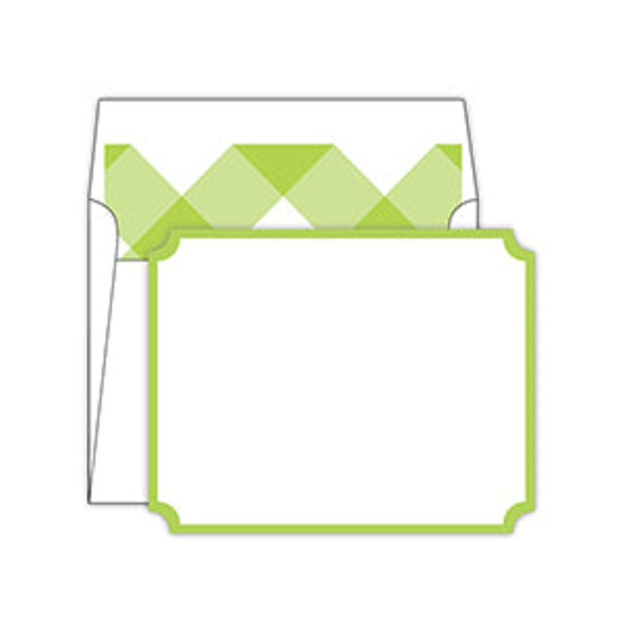 Notes & Pads Rosanne Beck | Lime With Buffalo Check Liner Die-Cut Social Set