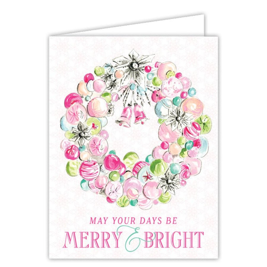 Seasonal Rosanne Beck | May Your Days Be Merry & Bright Vintage Ornament Wreath Greeting Card