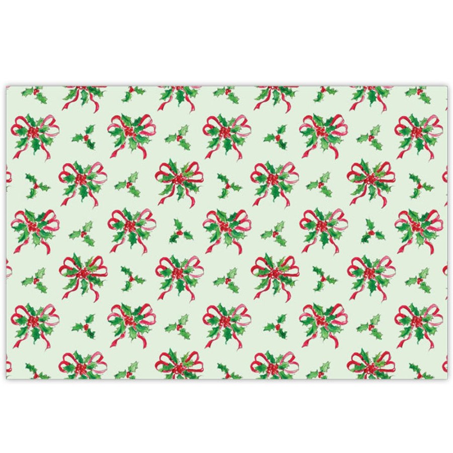 Seasonal Rosanne Beck | Holly With Bow Pattern Placemats