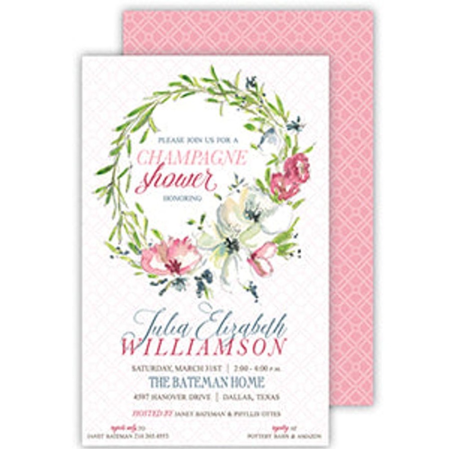 Invitations Rosanne Beck | Floral Magnolia Wreath Large Flat Invitation