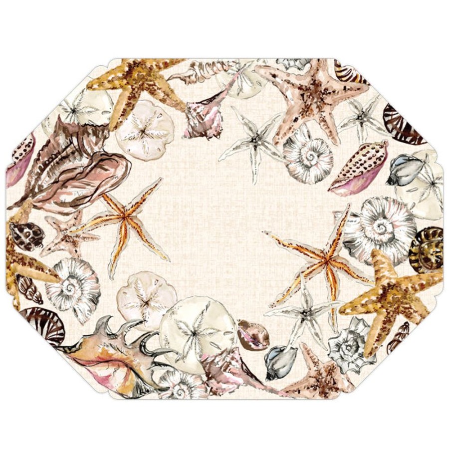 Home & Entertaining Rosanne Beck | Coastal Seashells Posh Die-Cut Placemats