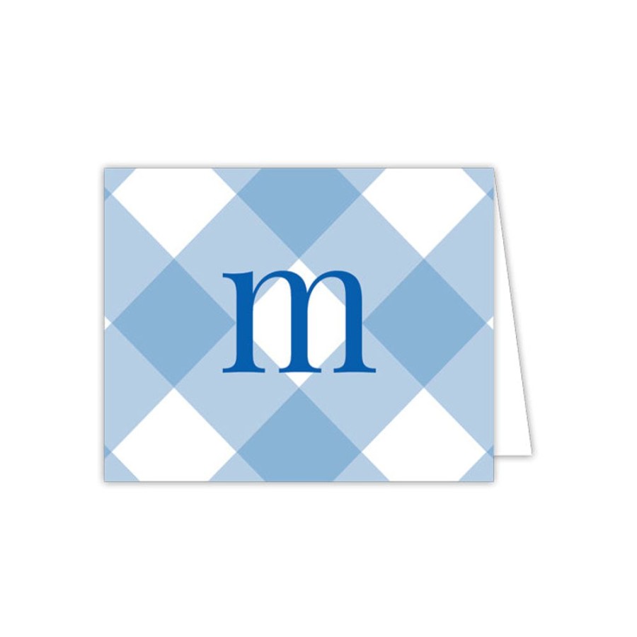 Monograms Rosanne Beck | Buffalo Check M Folded Note