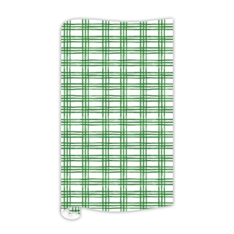 Seasonal Rosanne Beck | Green Plaid Pattern Wrapping Paper