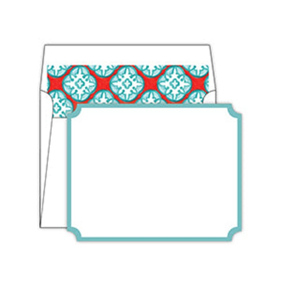 Notes & Pads Rosanne Beck | Teal With Aqua And Red Tiles Liner Social Set