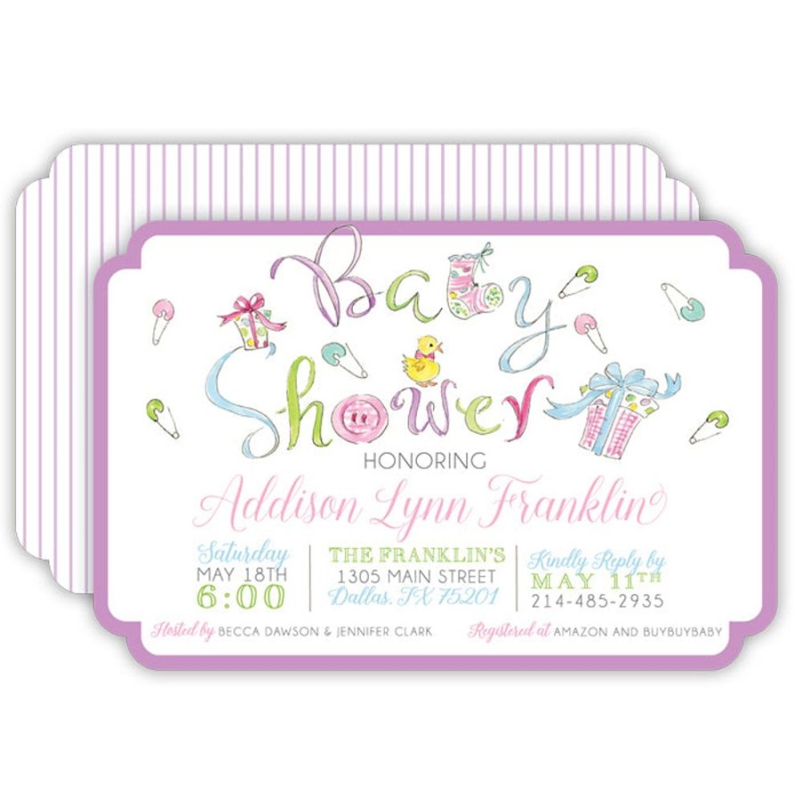 Invitations Rosanne Beck | Handpainted Baby Shower Icons Large Die-Cut Invitation